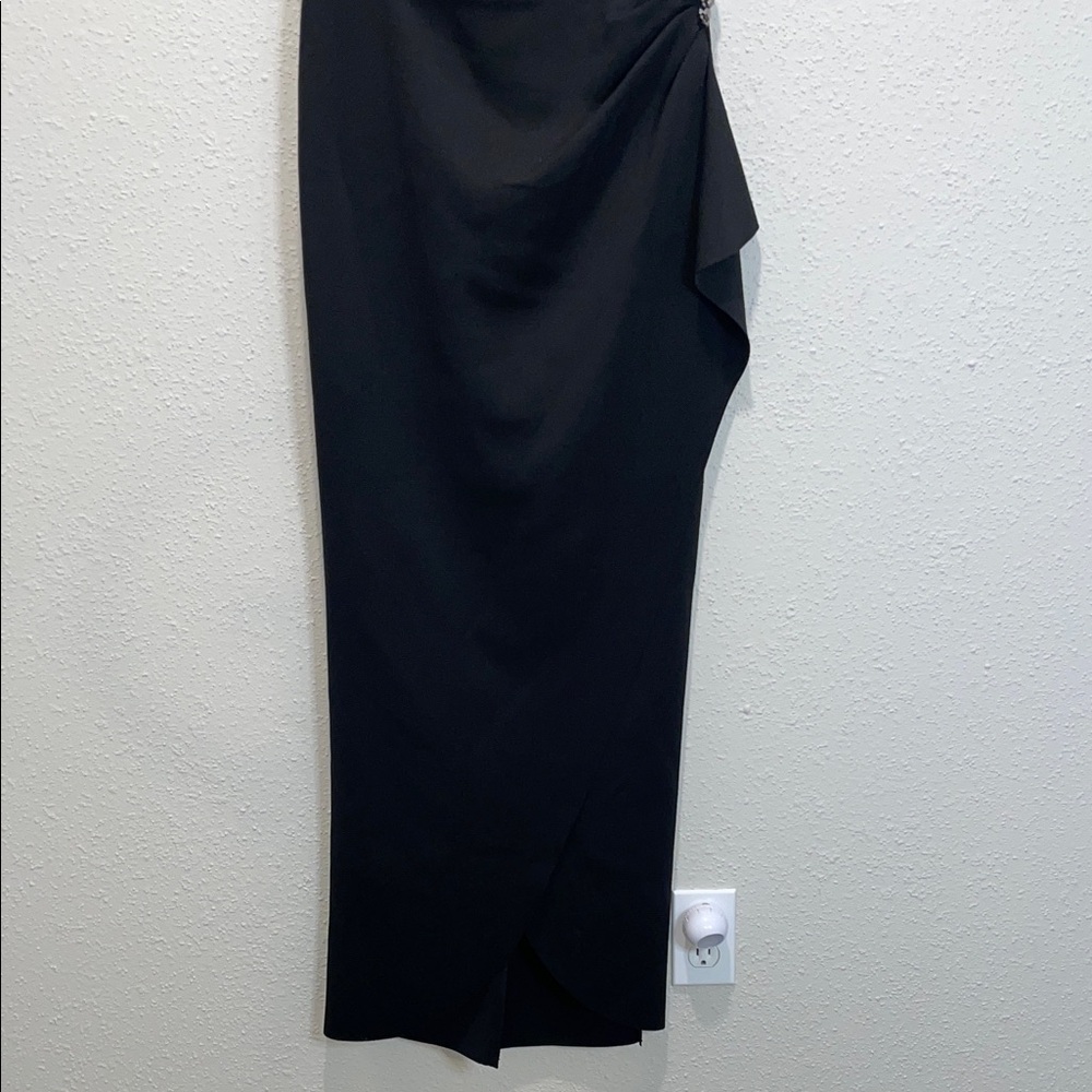Alex Evenings One Shoulder Black Dress with Embellishment - Picture 4 of 5